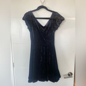 Betsy Johnson Crushed Black Velvet Dress